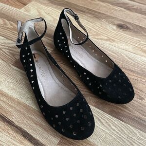 Restricted Black Ankle Strap Flats girls size 7